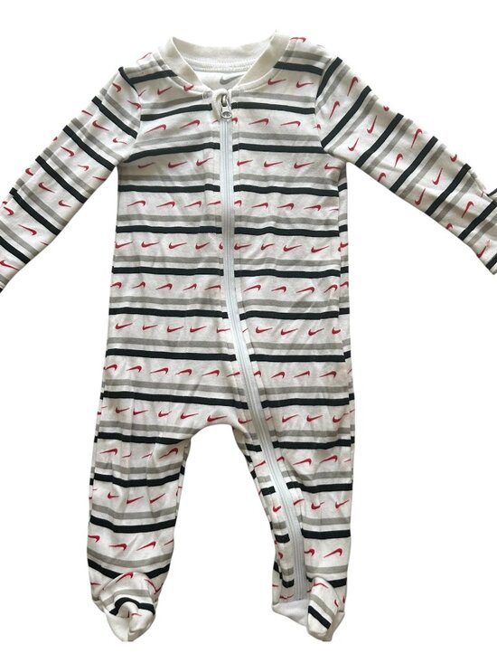 Nike Other - Nike Baby Boy All-Over Nike Swoosh Print Full-Zip Footed Coverall Size 3 months